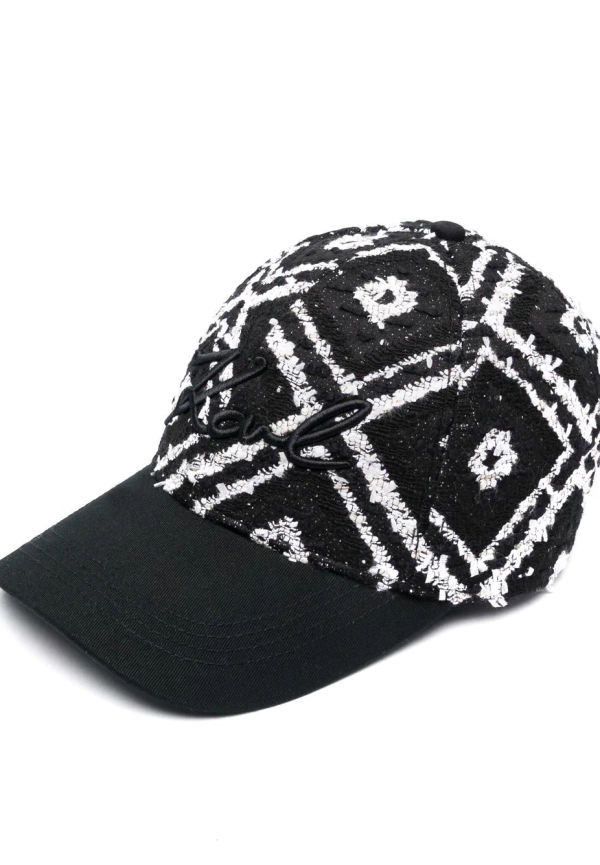 Karl Lagerfeld Boucle basebollkeps - Svart
