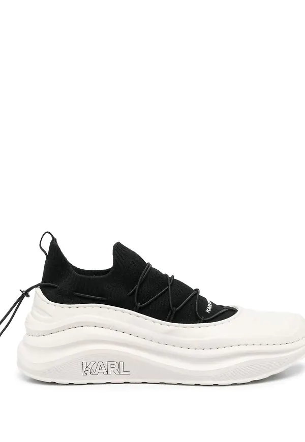 Karl Lagerfeld Chase stickade sneakers med dragsko - Svart
