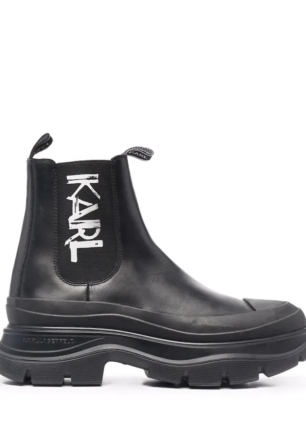 Karl Lagerfeld Chelsea-boots med logotyp - Svart