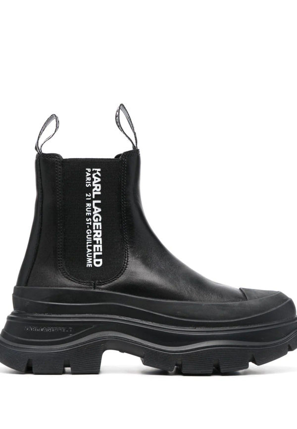 Karl Lagerfeld Chelsea-boots med logotyp - Svart