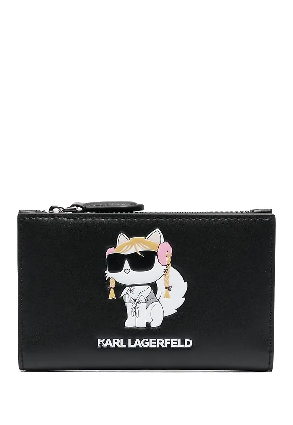 Karl Lagerfeld Choupette faux-leather wallet - Svart