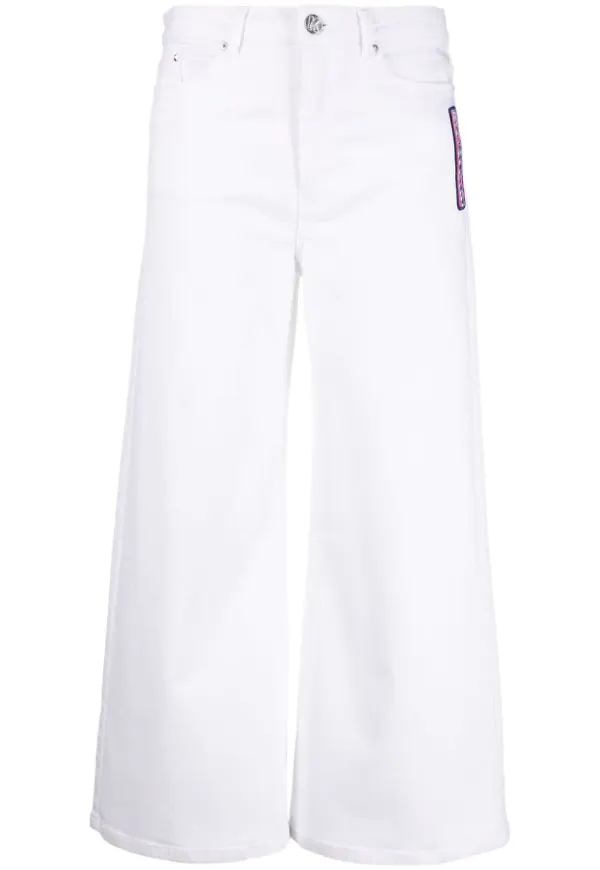 Karl Lagerfeld croppade straight-jeans - Vit
