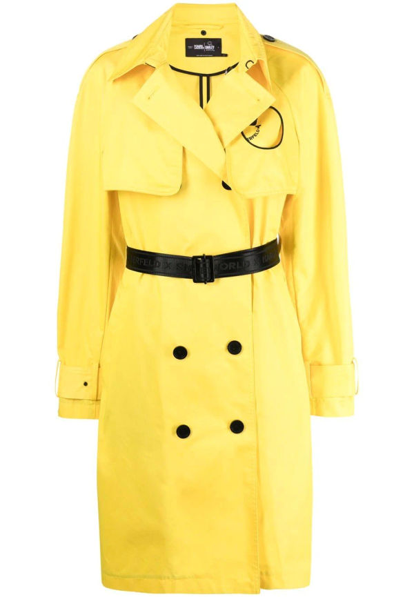 Karl Lagerfeld dubbelknäppt trenchcoat - Gul