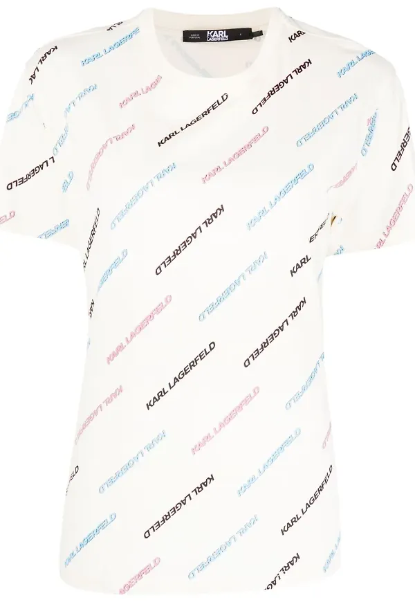Karl Lagerfeld Future t-shirt med logotyp - Neutral