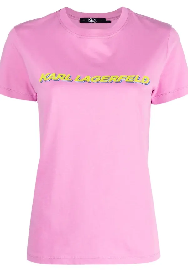 Karl Lagerfeld Future t-shirt med logotyp - Rosa