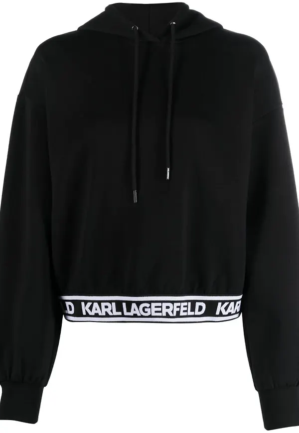 Karl Lagerfeld hoodie med dragsko - Svart