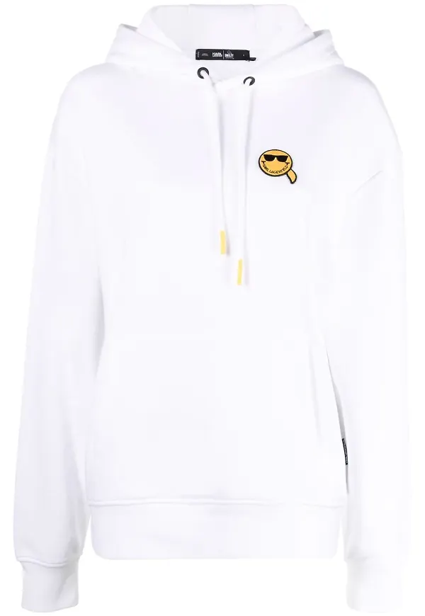 Karl Lagerfeld hoodie med tryck - Vit