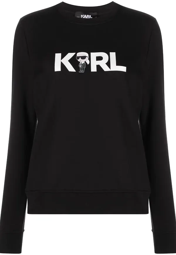 Karl Lagerfeld Ikonik 2.0 Karl sweatshirt med logotyp - Svart
