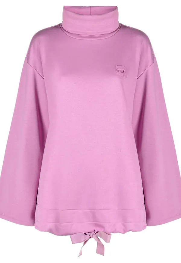 Karl Lagerfeld Ikonik 2.0 sweatshirt med hög krage - Rosa