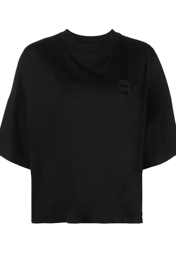 Karl Lagerfeld Ikonik 2.0 t-shirt med fyrkantig passform - Svart