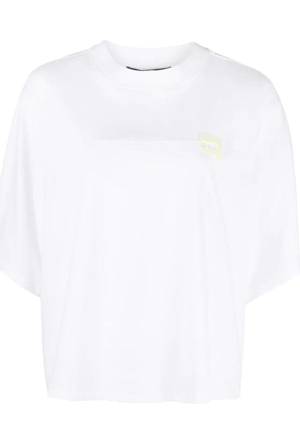 Karl Lagerfeld Ikonik 2.0 t-shirt med fyrkantig passform - Vit