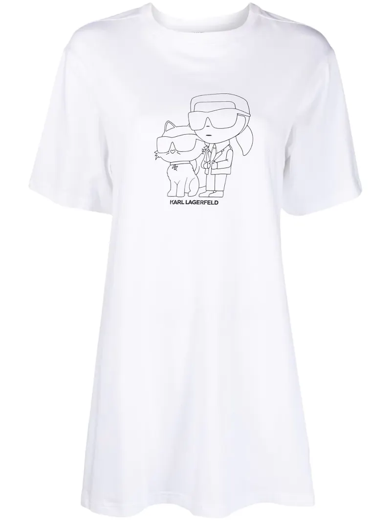 Karl Lagerfeld Ikonik 2.0 t-shirtklänning - Vit