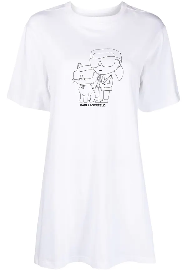 Karl Lagerfeld Ikonik 2.0 t-shirtklänning - Vit