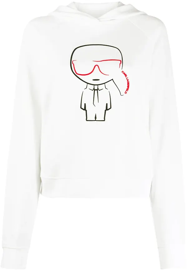 Karl Lagerfeld Ikonik Karl huvtröja - Vit