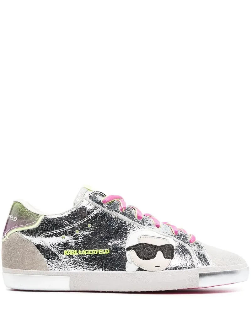 Karl Lagerfeld Ikonik Karl låga sneakers - Silverfärgad