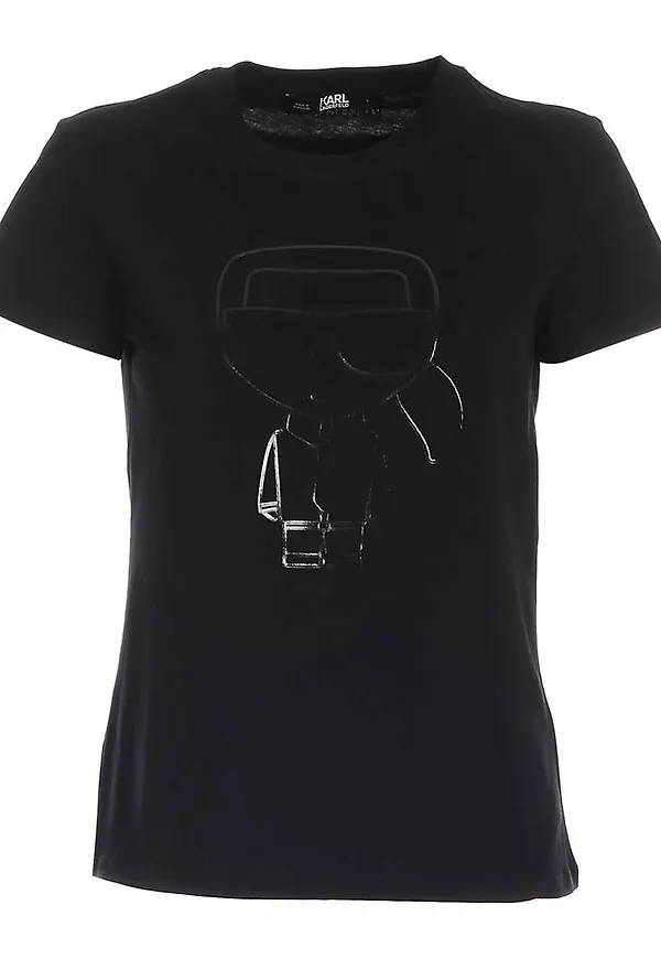 Karl Lagerfeld Ikonik Outline T-shirt Svart, Dam