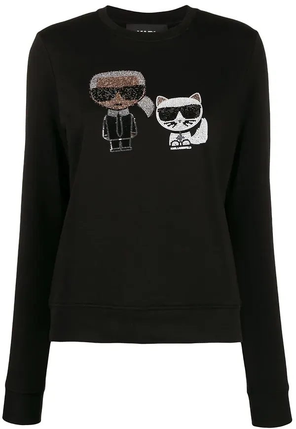 Karl Lagerfeld Ikonik utsmyckad tröja - Svart