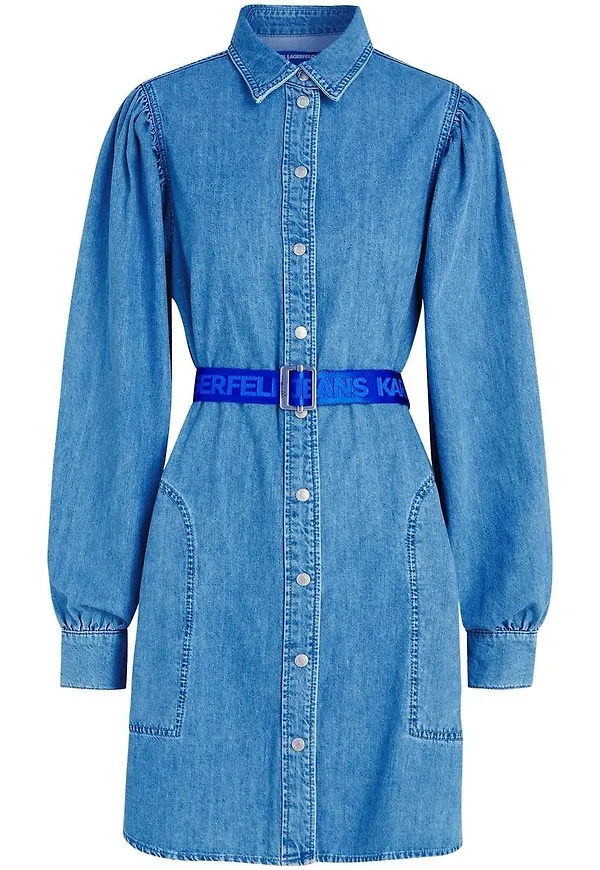 KARL LAGERFELD JEANS klänning med bälte - Blå