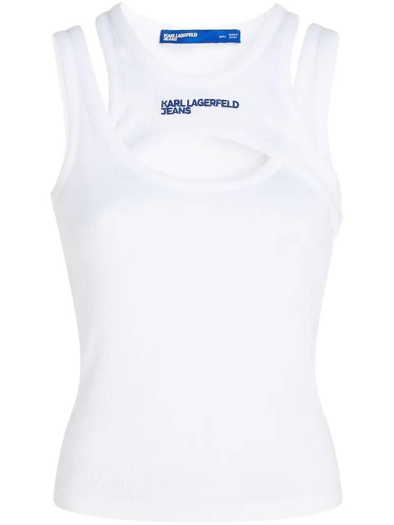 KARL LAGERFELD JEANS linne med broderad logotyp - Vit