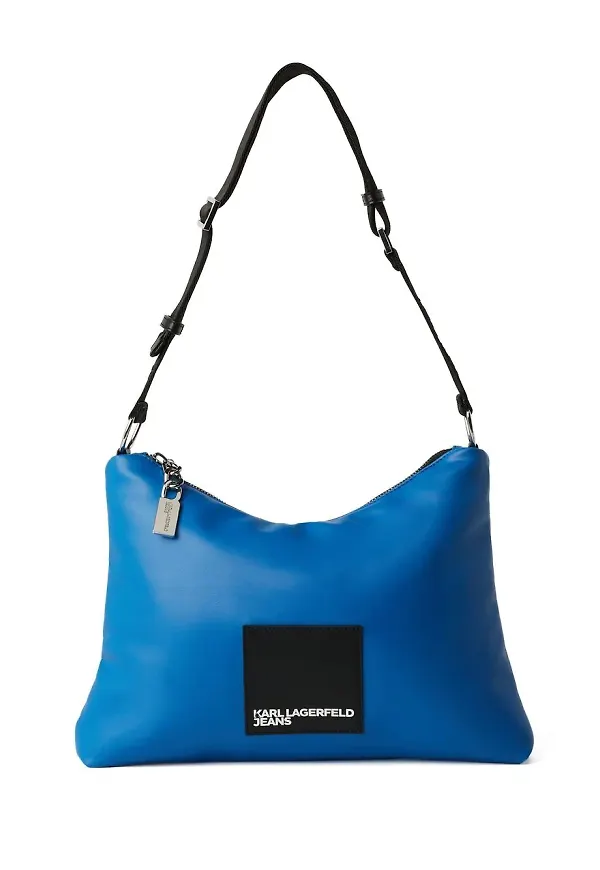 KARL LAGERFELD JEANS logo-patch shoulder bag - Blå