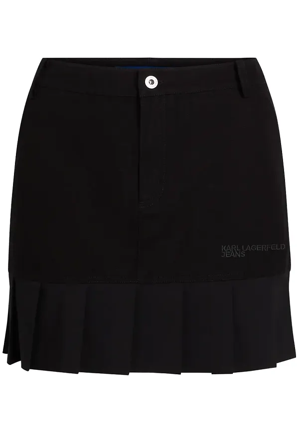 Karl Lagerfeld Jeans plisserad minikjol - Svart