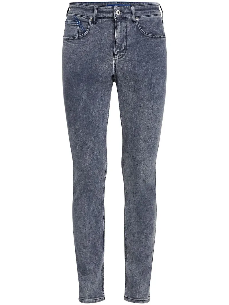 KARL LAGERFELD JEANS slim fit-jeans med logotypdetalj - Grå