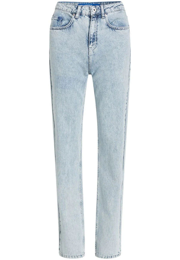 Karl Lagerfeld Jeans straight-jeans med hög midja - Blå