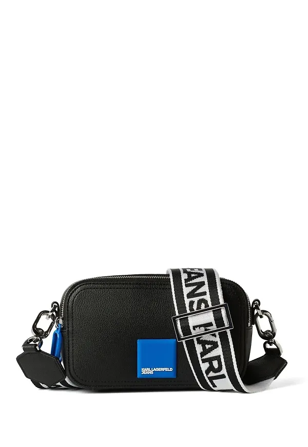 KARL LAGERFELD JEANS Tech leather camera bag - Svart