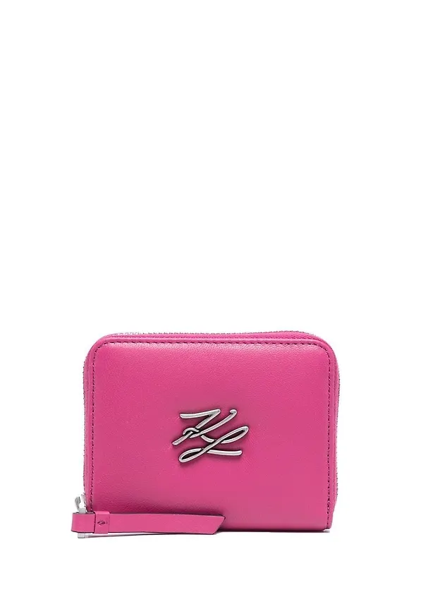 Karl Lagerfeld K/Autograph läderplånbok - Rosa