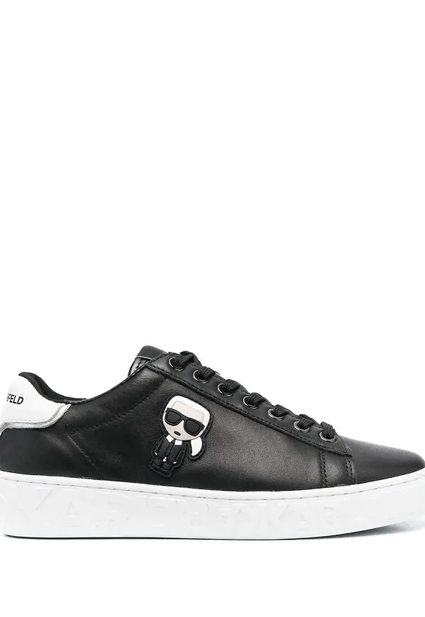 Karl Lagerfeld K/IKONIK lädersneakers - Svart
