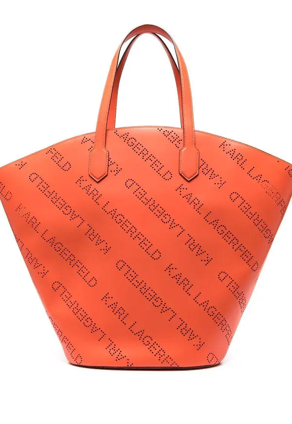 Karl Lagerfeld K/Punched stor totebag - Orange