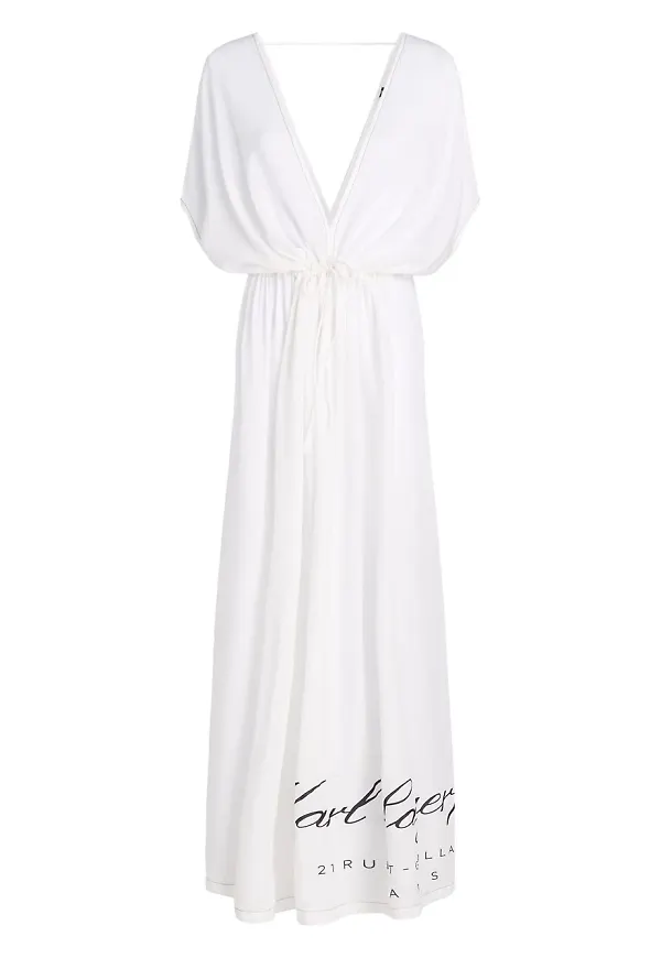 Karl Lagerfeld kaftan med dragsko - Vit