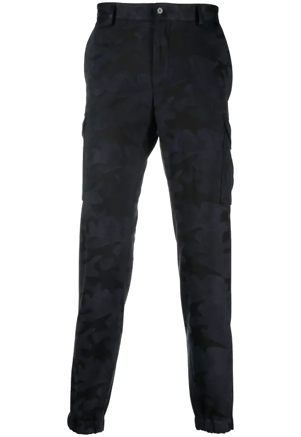 Karl Lagerfeld kamouflagemönstrade slacks - Svart
