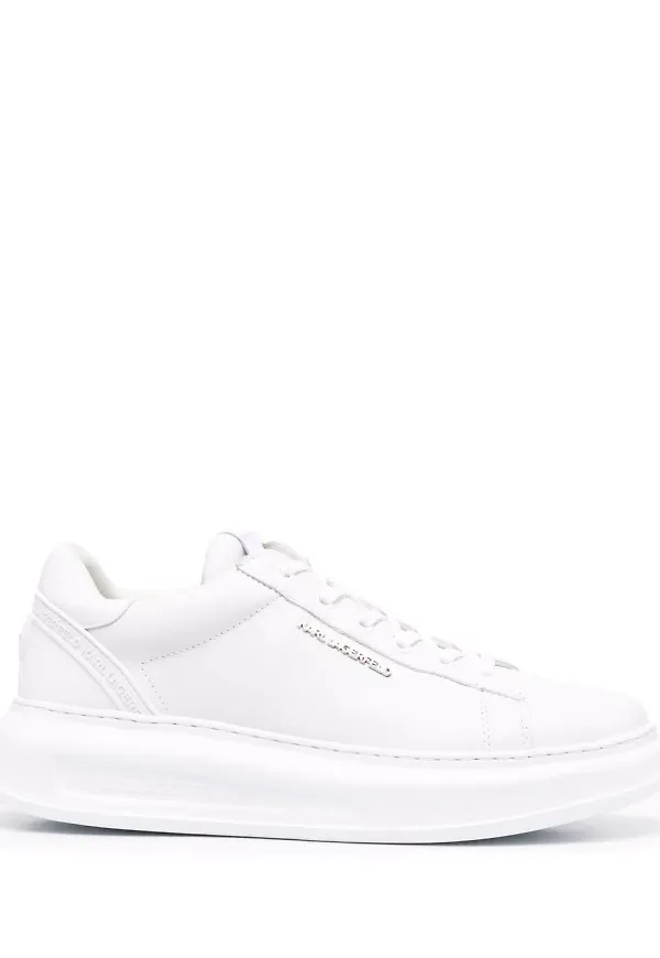 Karl Lagerfeld Kapri låga lädersneakers - Vit