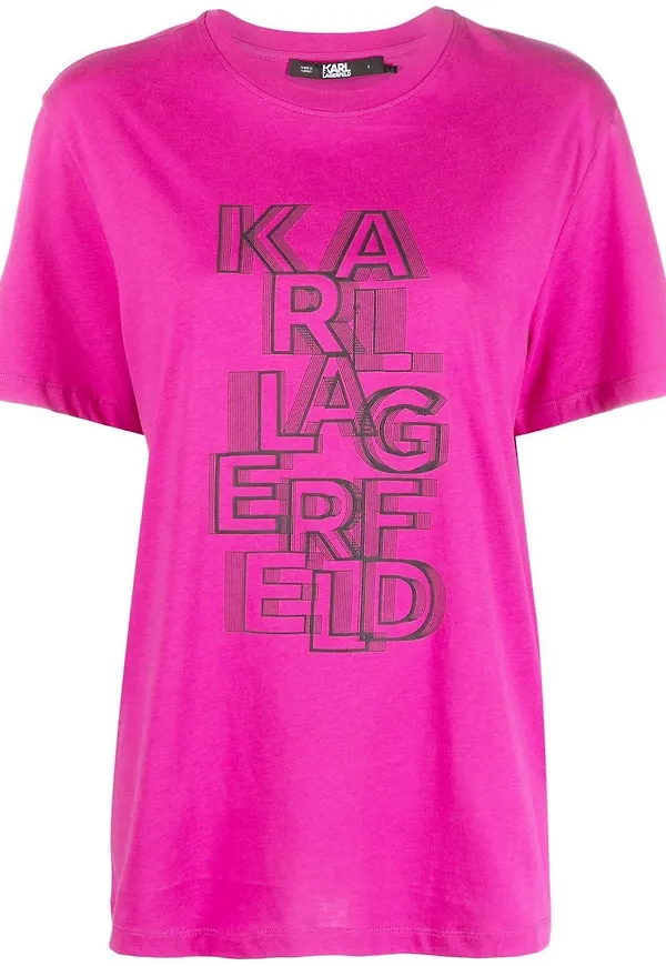 Karl Lagerfeld Karl t-shirt med 3D-logotyp - Rosa