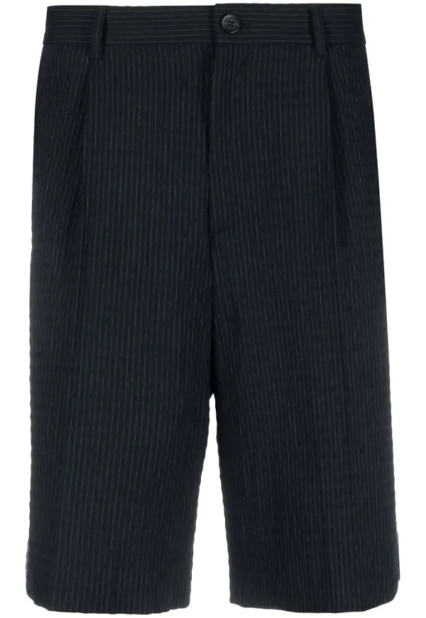 Karl Lagerfeld kritstrecksrandiga shorts - Blå