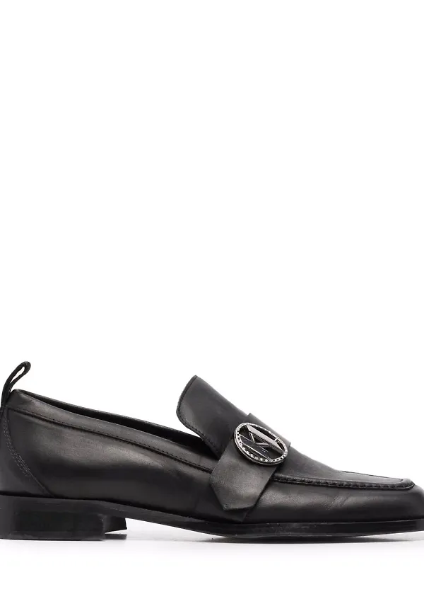 Karl Lagerfeld loafers med remdetalj - Svart