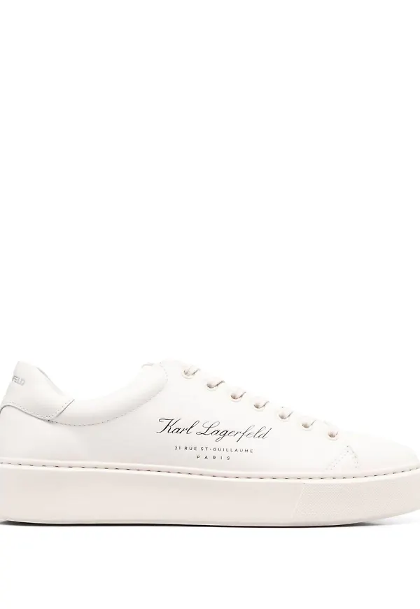 Karl Lagerfeld låga lädersneakers - Vit