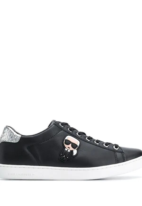 Karl Lagerfeld låga sneakers med logotypplakett - Svart