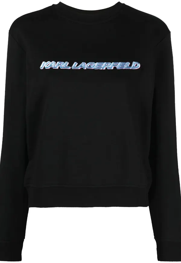 Karl Lagerfeld långärmad sweatshirt med logotyp - Svart