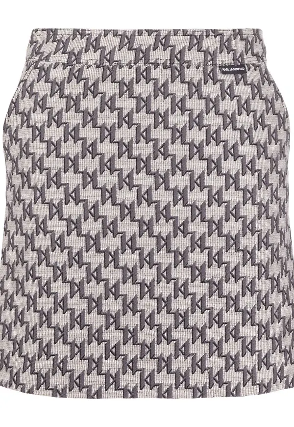 Karl Lagerfeld minikjol med monogram - Neutral
