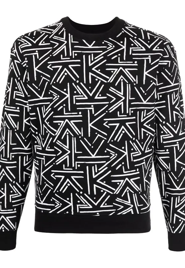 Karl Lagerfeld mönstrad sweatshirt - Svart