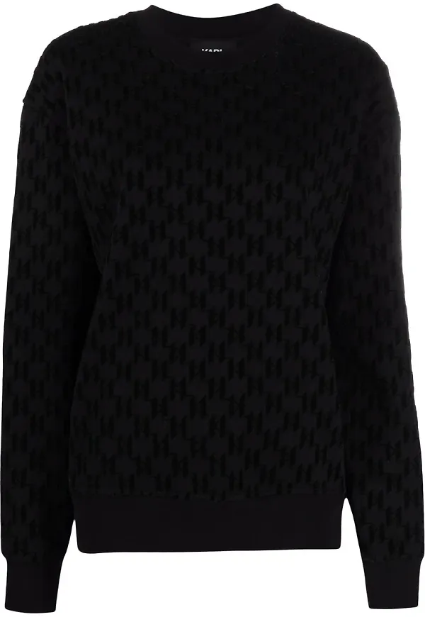 Karl Lagerfeld mönstrad sweatshirt - Svart