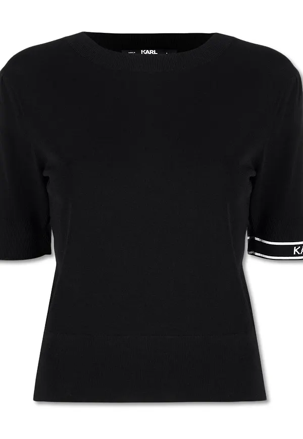 Karl Lagerfeld Puff Logo Sweater Svart, Dam
