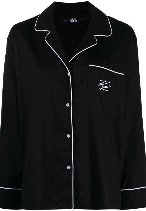Karl Lagerfeld pyjamas med broderad logotyp - Svart