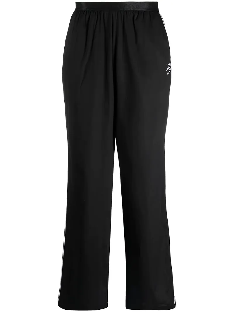 Karl Lagerfeld pyjamasbyxor med logotypband i midjan - Svart