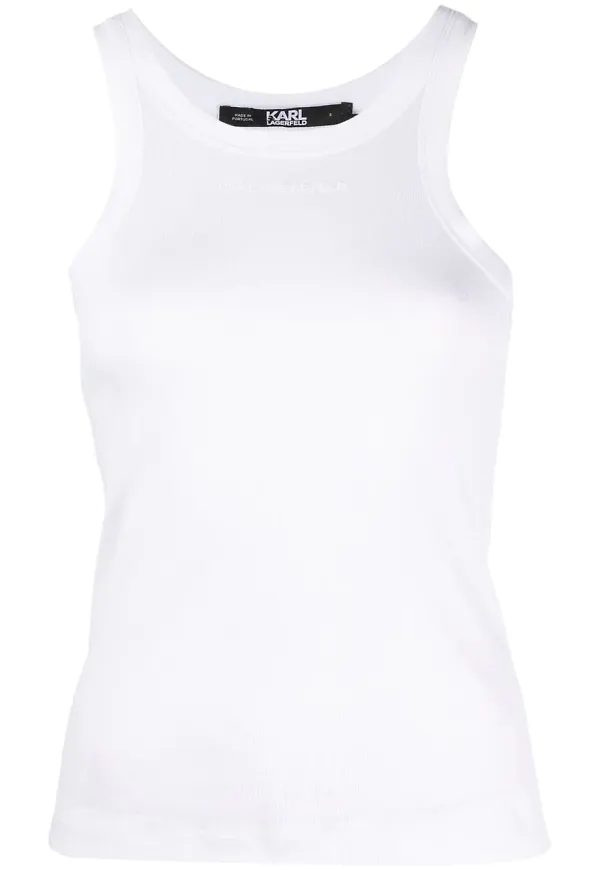 Karl Lagerfeld ribbat linne - Vit