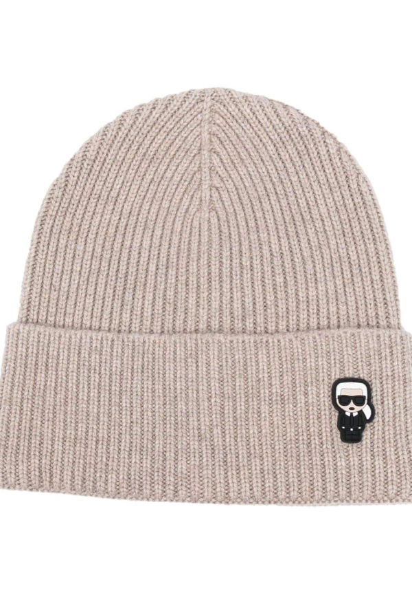 Karl Lagerfeld ribbstickad tröja med logotypmärke - Brun