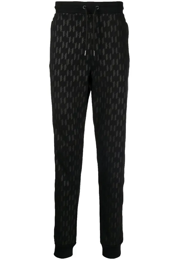 Karl Lagerfeld rombmönstrade sweatpants - Svart