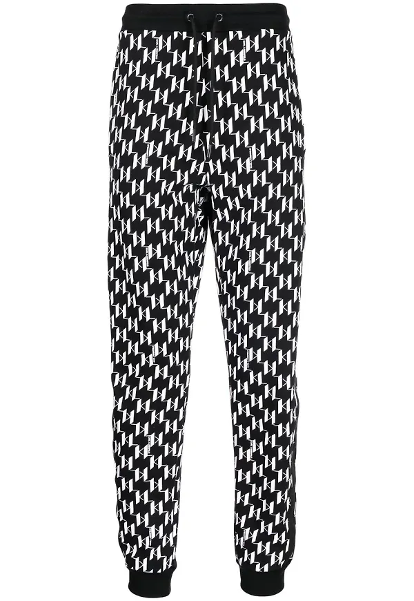Karl Lagerfeld rombmönstrade sweatpants - Svart